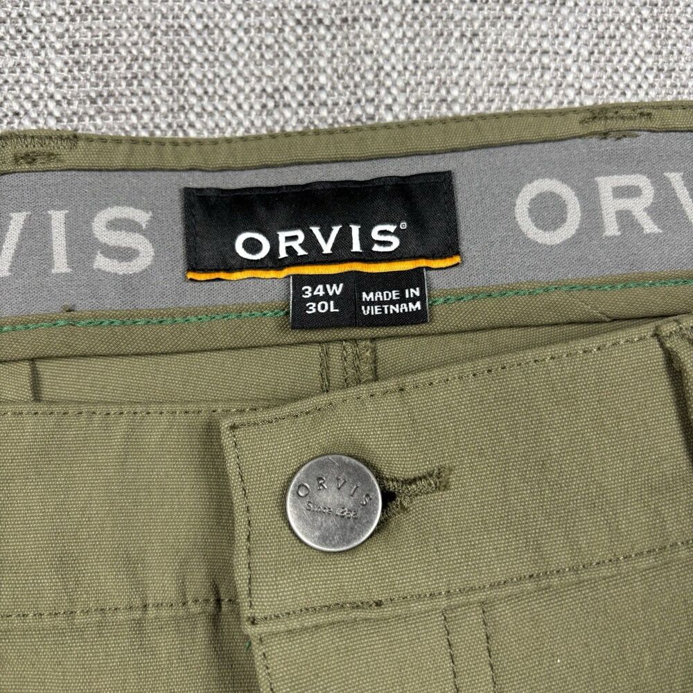 Orvis Men’s Tech Cargo Pants 34x30 Olive Green “Cordura” Stretch Gorpcore Nylon - Picture 5 of 11